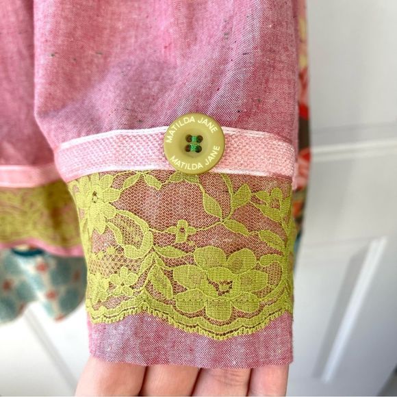 Matilda Jane Girls Serendipity Perfect Day Knot Pink Yellow Dress Size 8 - Picture 6 of 14